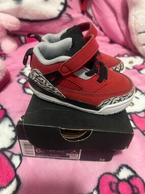 Jordan Toddler Red and Black Hook-and-Loop Sneakers